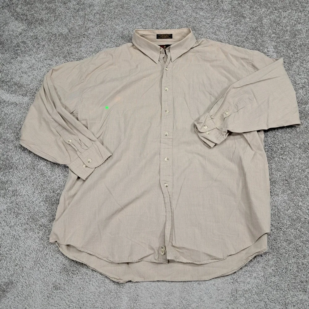 Croft‎ & Barrow Corporate Casuals Mens XL Tan Cotton Button Down Shirt